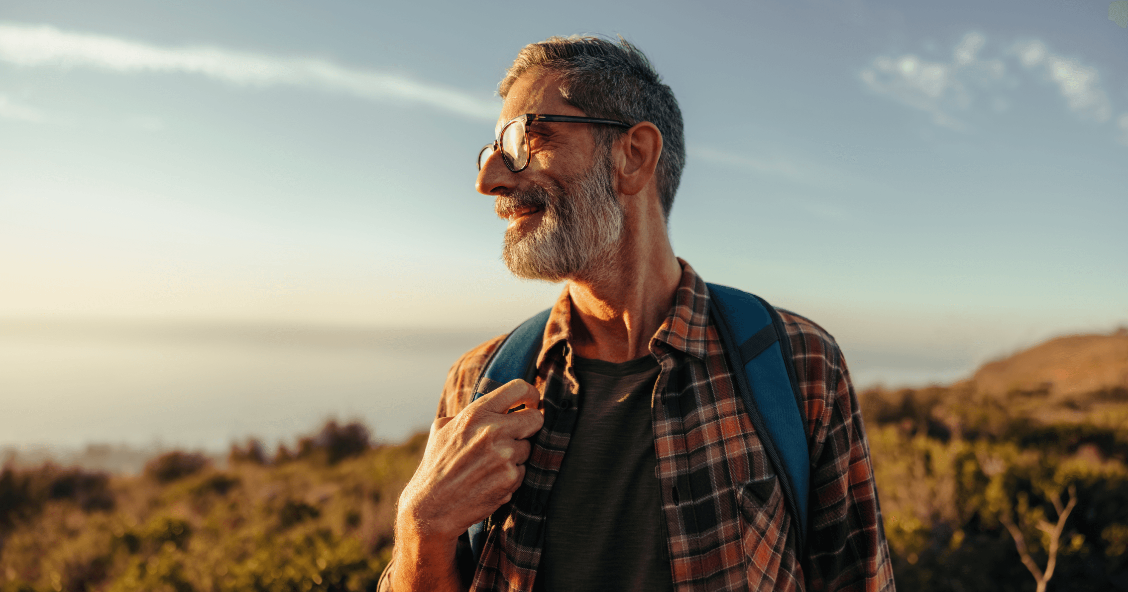 Old man looking at the horizon